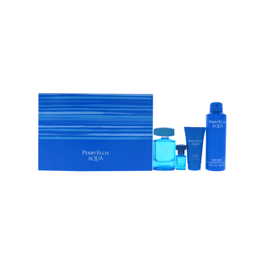 Perry Ellis AQVA 4 Piece Gift Set For Men
