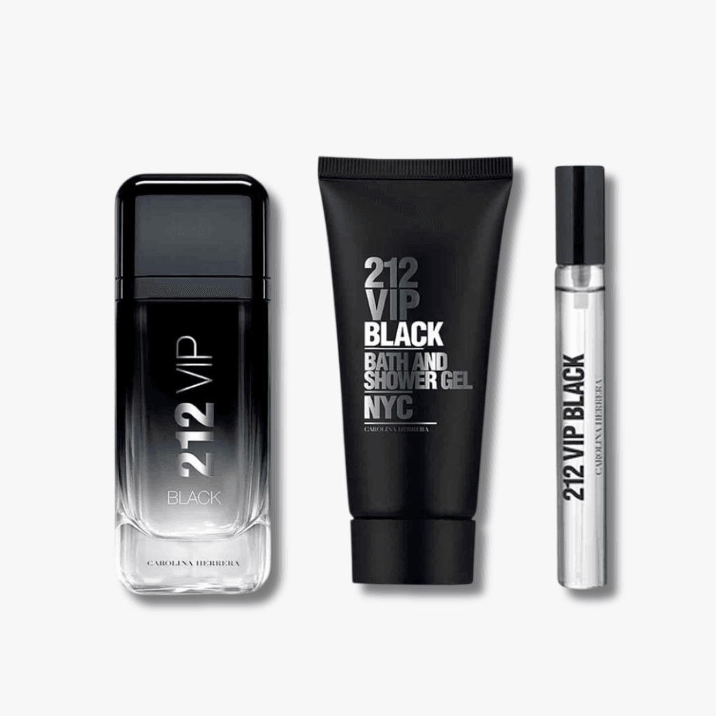 CAROLINA HERRERA 212 VIP BLACK 3 Piece Gift Set For Men